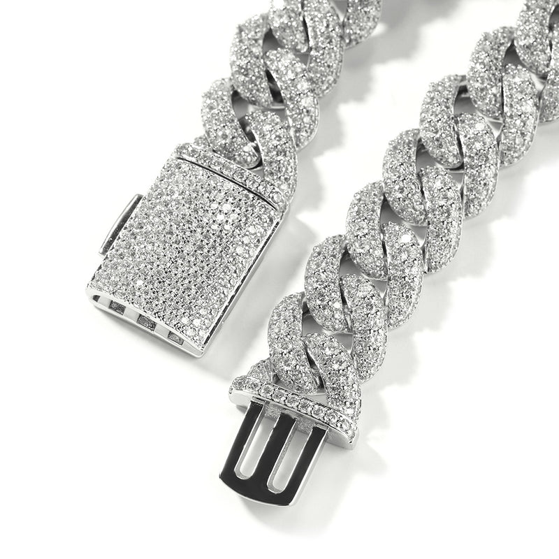 Chains Hip Hop Bracelet Premium Sense Copper Zircon 18mm Cuban Chain