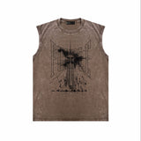 Purple Brand Distressed Tank T Shirts Distressed Sleeveless T-shirt Vest