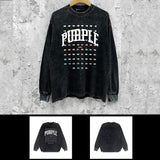 Purple Brand Distressed Long Sleeve Shirt Fashion Distressed Loose Long-sleeved Top