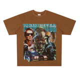Film Star T Shirt Movie Terminator Poster Print Personalized Cotton Short Sleeve Loose round Neck T-shirt