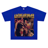 Film Star T Shirt Movie Trend Pure Cotton Short Sleeve Loose round Neck Nostalgic T-shirt