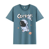 Basketball Sports T Shirt Summer Astronaut Short Sleeve T-Shirt Men And Women Loose
