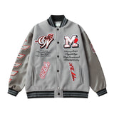 Off White Jacket Spring and Autumn OW Joint Series Pattern Baseball Jacket Jacket