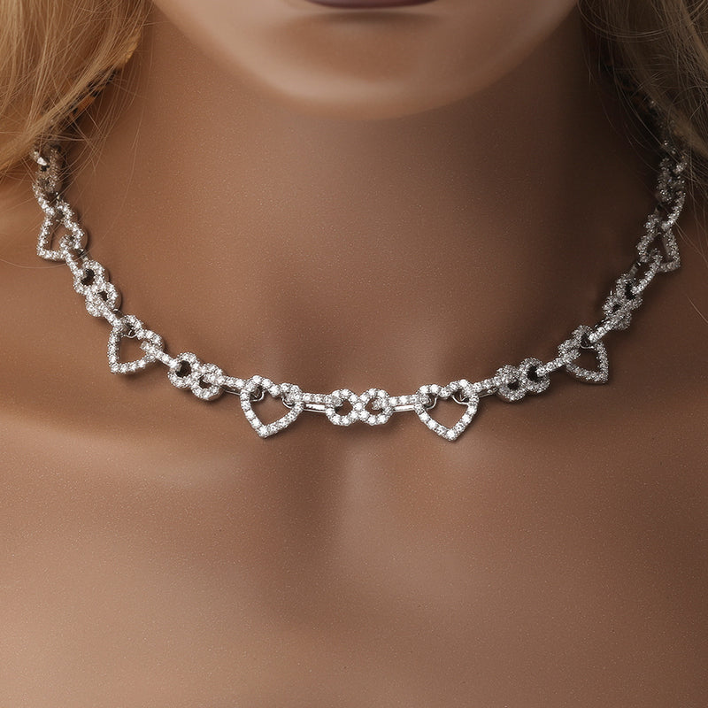 Chains Love Necklace 5A Zircon Clavicle Chain Temperament Spectrum Royalty