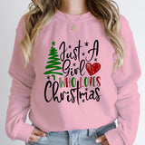 Just A Girl Who Loves Christmas Print Pullovers Women