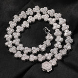 Chains Hip Hop Honeycomb Tennis Chain Copper Inlaid Zircon Necklace St. Valentine's Spectrum