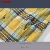 MIJKO Mens Jacket Long Sleeve Wool Unisex Shirt