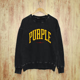 Purple Brand Distressed Sweatshirt Retro Vintage Crew Neck Sweater
