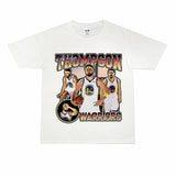 Film Star T Shirt Klaythompson Washed Distressed Printed American T-Shirt Retro Loose Short Sleeve