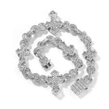 Chains Cross Full Diamond Zircon Necklace St. Valentine's Spectrum