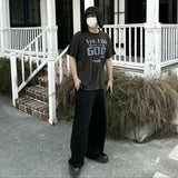 ERD T Shirts Vintage Print Casual Loose