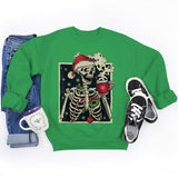 Funny Christmas Skeleton Print Sweatshirt For Women Fashion