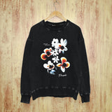 Purple Brand Distressed Sweatshirt Fashion Washed Black Long Sleeves Top