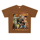Film Star T Shirt Loose American Retro Street round Neck T-shirt Men and Women