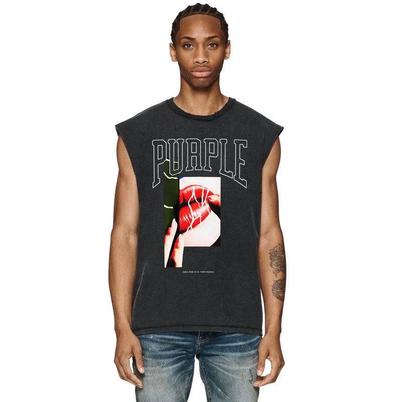 Purple Brand Distressed Tank T Shirts Distressed Sleeveless T-shirt Vest