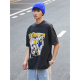 Film Star T Shirt Klaythompson Washed Distressed Printed American T-Shirt Retro Loose Short Sleeve