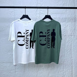 Cp Company T Shirts Embroidery Casual Crew Neck Short Sleeves
