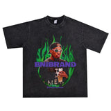 Film Star T Shirt Washed Old American Round Neck Loose T-Shirt Retro Short Sleeve