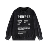 Purple Brand Distressed Sweatshirt Retro Vintage Crew Neck Sweater