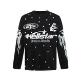 HS long-sleeve T-shirt graffiti portrait print loose version casual long sleeve
