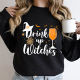 Witch Hat Drink Up Print Sweatshirt