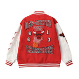 Off White Jacket Spring and Autumn OW Joint Team Pattern Baseball Jacket Jacket