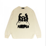 Purple Brand Long Sleeve T-Shirt Fashion Loose Long Sleeve Top