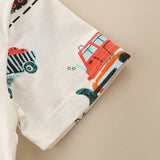 Boy T Shirt T-shirt Summer Boys' round Neck Pullover Short-Sleeved Shirt Knitted Cotton Cartoon