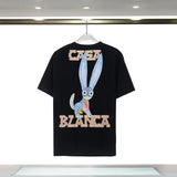 Casablanca T Shirts Fashion Casual Crew Neck Animated Bunny Print Tee