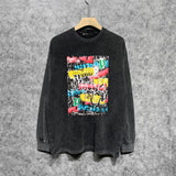 Purple Brand Distressed Long Sleeve Shirt Fashion Distressed Loose Long-sleeved Top