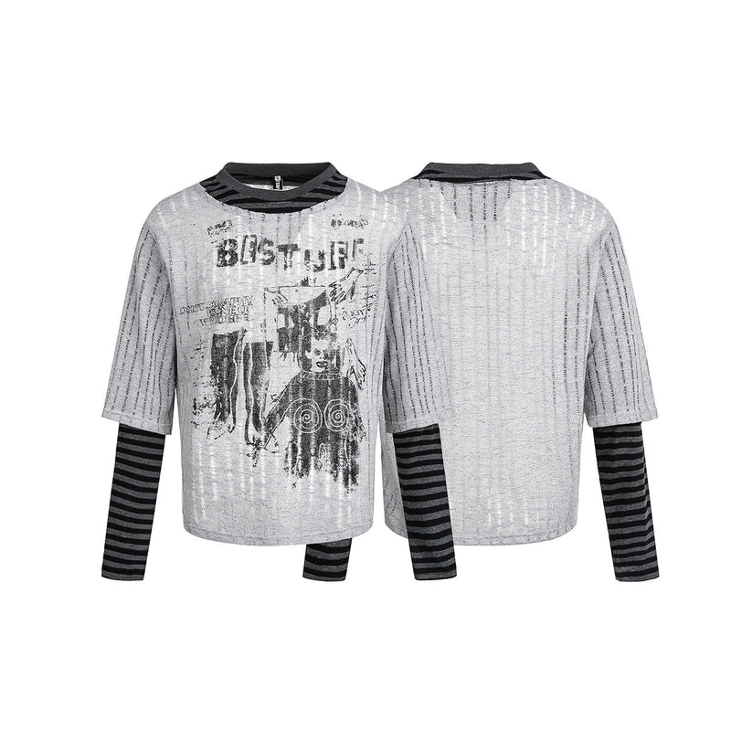 Unisex long-sleeved shirt autumcut outfake two-piece