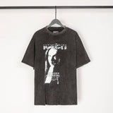 ERD T Shirts Cartoon Print Loose-Fitting Casual T-shirt Men