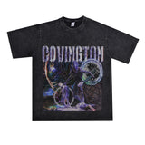 Film Star T Shirt Cotton Short Sleeve Loose Retro Design round Neck Heavy T-shirt Men