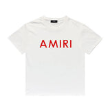 Amiri T Shirt Letter Print Casual Hip Hop round Neck Short Sleeve T-shirt