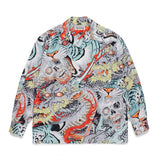 GUILTYPARTIES TIGER Shirts Tiger Totem Skull Long Sleeve Shirt
