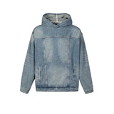 MIJKO Mens Jacket Distress Unisex Blue Mainstream Fashion Jacket