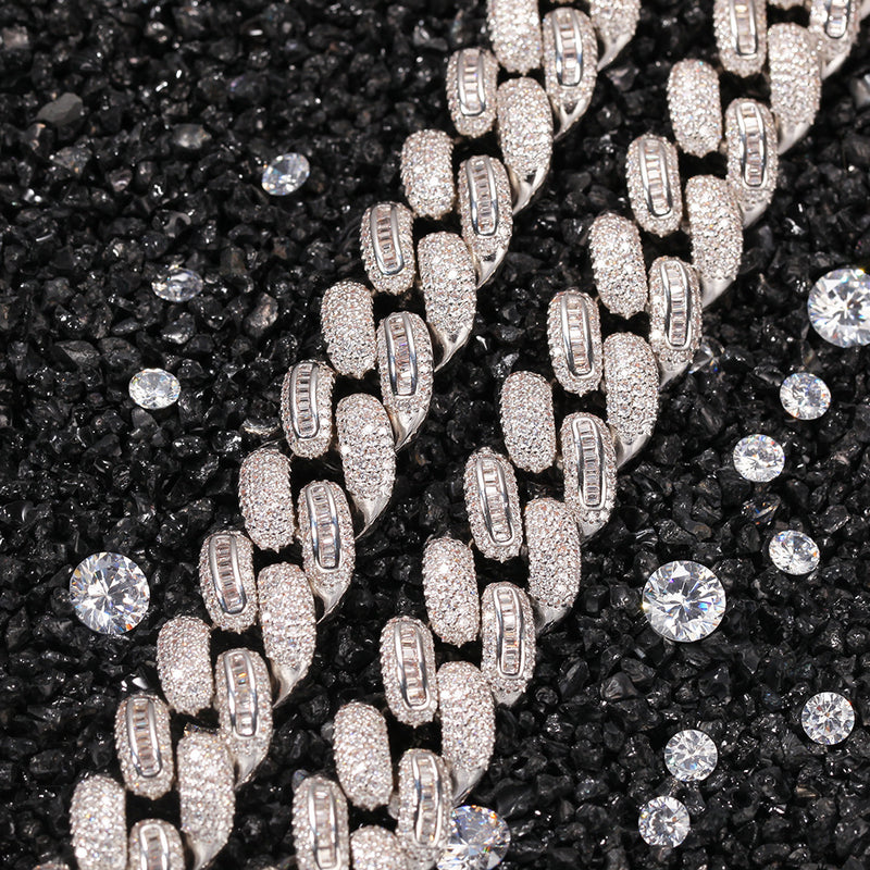 Chains Hip Hop Zircon Necklace Zirconium Stitching Cuban Necklace St. Valentine's Spectrum