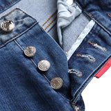 DSQ2 Short Jeans Ripped Patch Slim-fit Stretch Denim Shorts