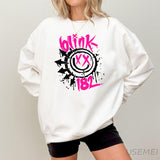 Vintage Blink Round Neck Smile Face Sweatshir