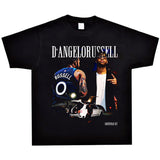Basket Ball Star T Shirt D'angelo Russell Washed Distressed Printed T-shirt Short Sleeve Vintage Pure Cotton
