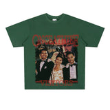 Film Star T Shirt Cotton Short Sleeve Loose round Neck Retro Nostalgic Heavy Printed T-shirt
