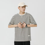 Mariner Shirt Women Haipeng Cloud Casual T-shirt Men's Summer Stripes round Neck Short Sleeve