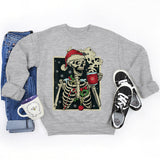 Funny Christmas Skeleton Print Sweatshirt For Women Fashion