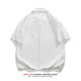 Men Shirts Summer Pure Cotton Solid Color White Shirt Men Baggy Coat
