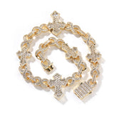 Chains Cross Full Diamond Zircon Necklace St. Valentine's Spectrum