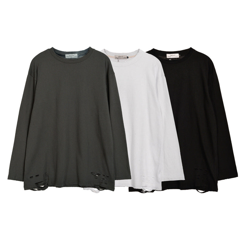 Unisex long-sleeved shirt autumpure cut and erosion pure color