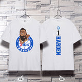 Basketball Sports T Shirt Basketball Sports Philadelphia 76ers Harden No. 1 Training Wear Korean Style Student Loose