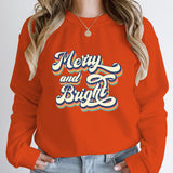 New Christmas Merry And Bright Print Pullovers Women Fashion