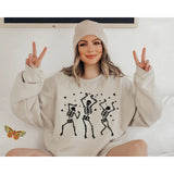 Dancing Skeleton Sweatshirt Spooky Halloween Funny Skeleton