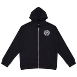 CHH Chrome Heart Hoodie Crowe Cartoon Graffiti Skull Terry Zip Hooded Sweater Loose